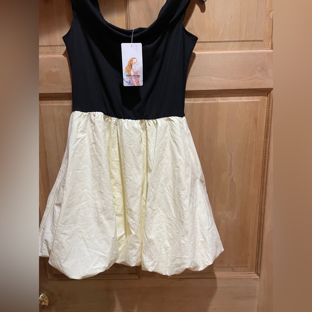 Charming Black and Cream Dress